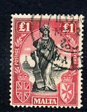 Malta - 1922/1926 - £1 Melita & Britannia (Stanley Gibbons 139) - Used