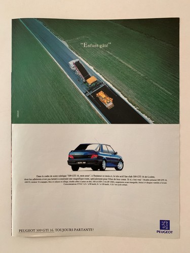 Publicite 1992 peugeot 309 - publicite,