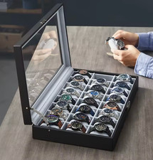 Boîte À Montres Mallette À Montres Coffre À Montres Pour 10 À 24 Montres