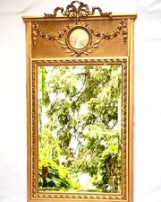 Miroir Trumeau Doré Ancien Biseauté Au Noeud Louis XVI