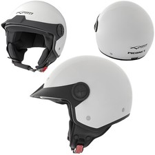 Peak Open Face Helmet Lid Motorbike Jet Scooter Quad A-Pro White XL