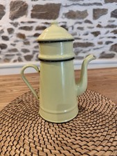 Antique Yellow Enamelled Sheet Coffee Maker Height 25 Cm