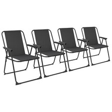 Chaises de plage en métal pliant pliante plage camping jardin 75cm noir