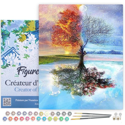 Peinture par numéro arbre - peinture,