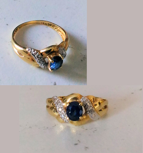 Bague avec saphir et - avec, un