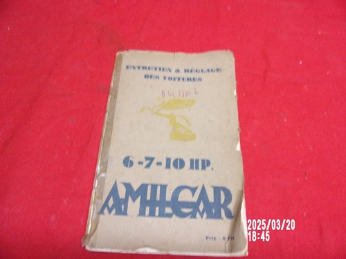 Amilcar 8cv livret - , notice