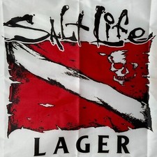 Salt Life Dive Skull Lager Banner Outdoor Decor Nautical Beach Bar Flag 34.5x23