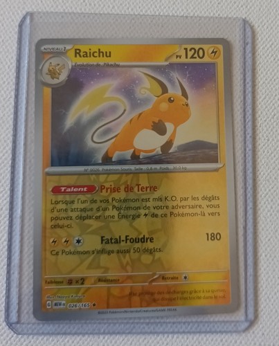 Carte pokemon raichu 026 - carte,