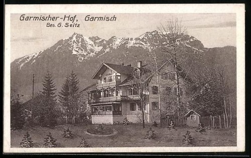 Carte postale garmisch hôtel - carte, garmisch,