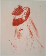 1941 Marcel Vertes Hand Tinted Lithograph Titled "La Liseuse"