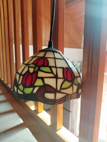 Lampe tiffany suspension verre - lampe,