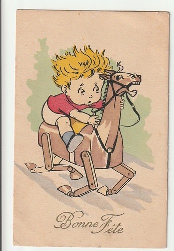 Old postcard fantasy bonne - old,