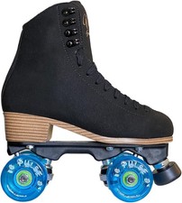 Jackson Vista Viper Nylon Outdoor Quad Roller Skate - Black, Blue Wheel - Size 9
