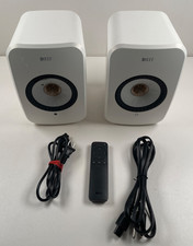 KEF LSX II Wireless HiFi Bookshelf Speakers (Pair) White w/ Remote Used - AS IS