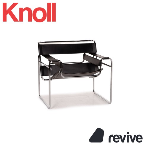 Fauteuil wassily cuir noir - en,