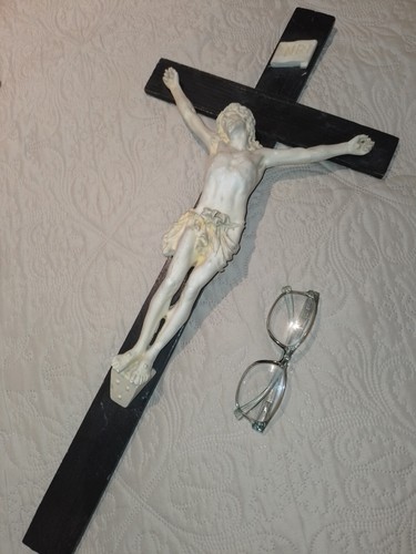 Ancien crucifix murale - crucifix, murale/debut