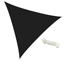 Voile d'ombrage protection UV solaire toile parasol traigulaire 3,6 m anthracite