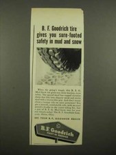 1948 B.F. Goodrich Mud-Snow Tire Ad - Sure-Footed Safety