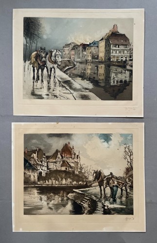 Chevaux trait bord - chevaux, au