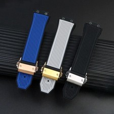 Bracelet de Montre Silicone pour Hublot Hengbao Yubo Big Bang 17-25mm Noir Bleu