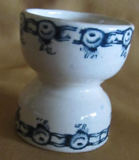 Antique Gien Earthenware Diabolo Cup Bowl Blue Cactus Service