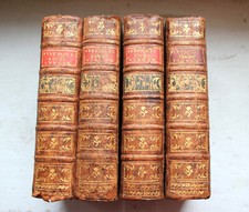 Lot de 4 livres religieux reliés cuir XVIIIe. "De synodo dioecesana..." t. 1 à 4