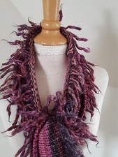 Echarpe  à franges , rose