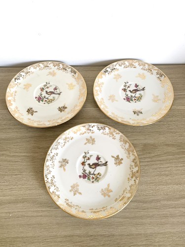 Assiettes soucoupes dorure - 3,