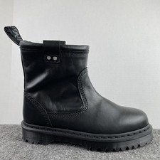 Dr. Martens Anistone Lo Black Milled Leather Biker Boots Men's 9 Women's 10 NEW