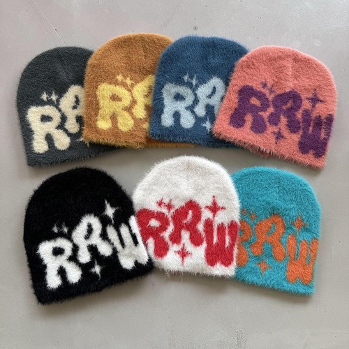 Warm y2k beanie hats - y2k, fuzzy