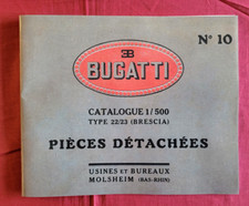 BUGATTI  Brescia  1.5 litre , type  22 / 23   Catalogue pièces  détachées N° 10