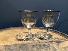 2 Westvleteren XII Gold Rimmed Gold Logo Chalice Beer Glasses Belgium Goblets