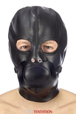 Cagoule BDSM simili cuir avec