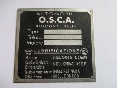 Osca fiat 1500 1600 plaque - 1500,