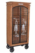 Standvitrine Vintage Vaisselier / Buffet Holzvitrine Antique Mannequin de