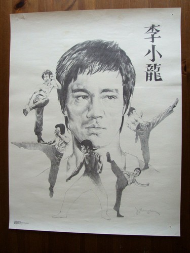 Bruce lee poster crayon - bruce,