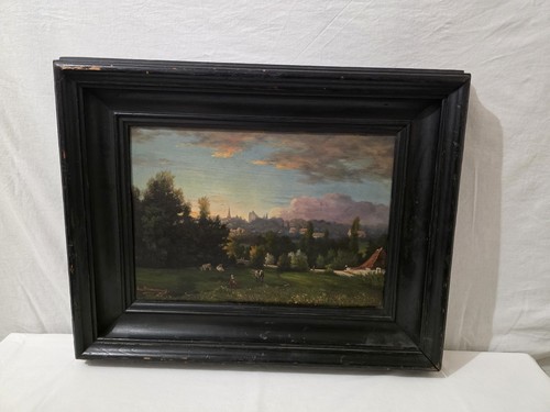 Huile sur panneau - , signée
