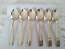 ANTIQUE CHRISTOFLE GABON ART DECO FJERDINGSTAD COFFEE DESSERT TEASPOONS