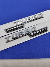 2 Logo turbo 4Matic 140mm Mercedes Classe  emblème chrome