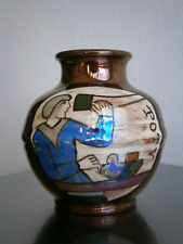 SMALL CERAMIC VASE IRISEE BAYEUX St DESMANT ANTIQUE NORMAN DECOR TAPESTRY