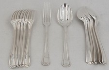 Christofle Chevrons, 6 Dessert Cutlery, 12 Piece, Excellent Condition.