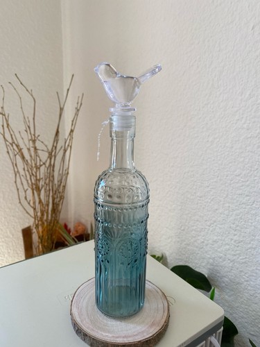 Carafe bouteille verre bleu - verre,