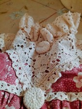 poupée robe ancienne coton et broderie  SFBJ  jumeau unis France Bru ANTIC DRESS