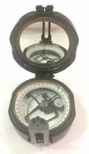 Brass Working Brunton Millatry Compass W/ Leather Case Collectible Item Compas