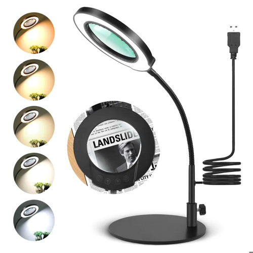 Lampe loupe 10x led sur - 10x, pied