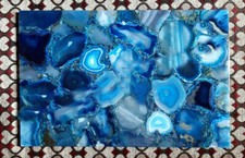 Table D'Angle En Agate Bleue