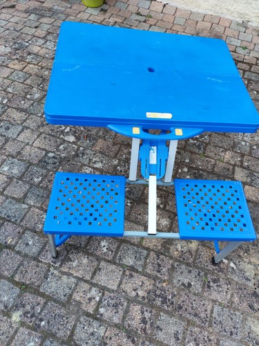 Table camping pliante bleu - table, de