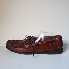 Sebago Men's Brown Leather Docksides Schooner Boat Shoe Wide Size 13 WW Yacht *