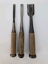 Used Japanese Chisels Oire Nomi 30mm 12mm 9mm Carpentry Tools Set of 3