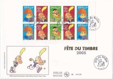 Enveloppe grand format 1er jour Soie 2004 Fête du timbre Titeuf 